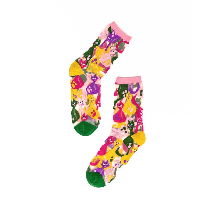 Chaussettes transparentes Dopamine Cats