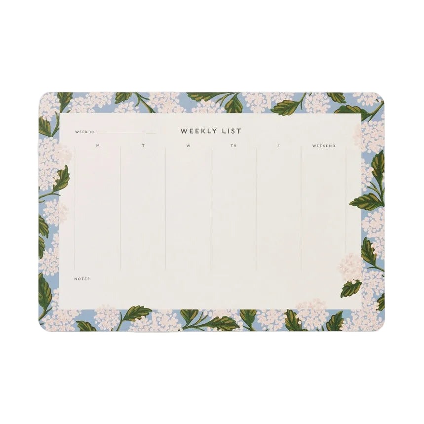 Hydrangea Weekly Desk Pad