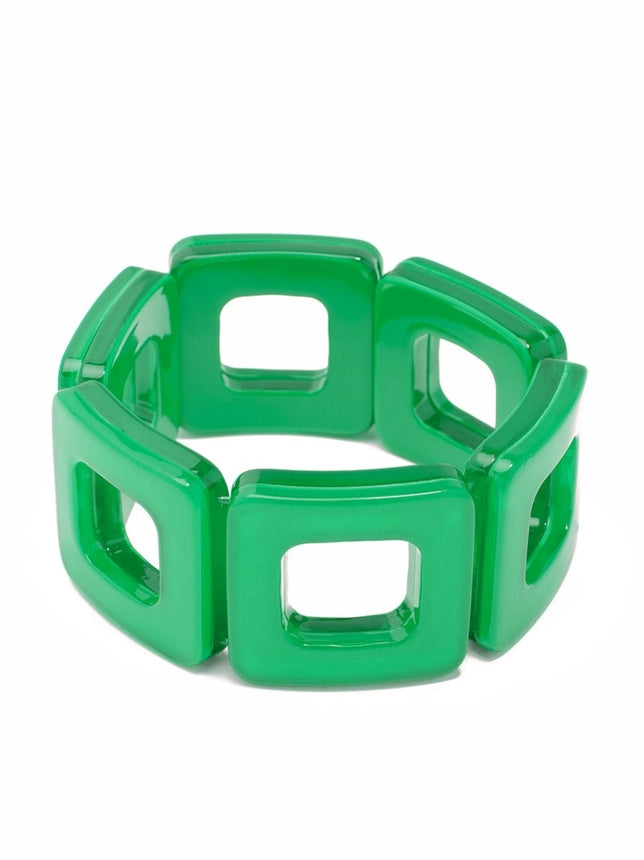Square Elasticated Resin Pop Bracelet
