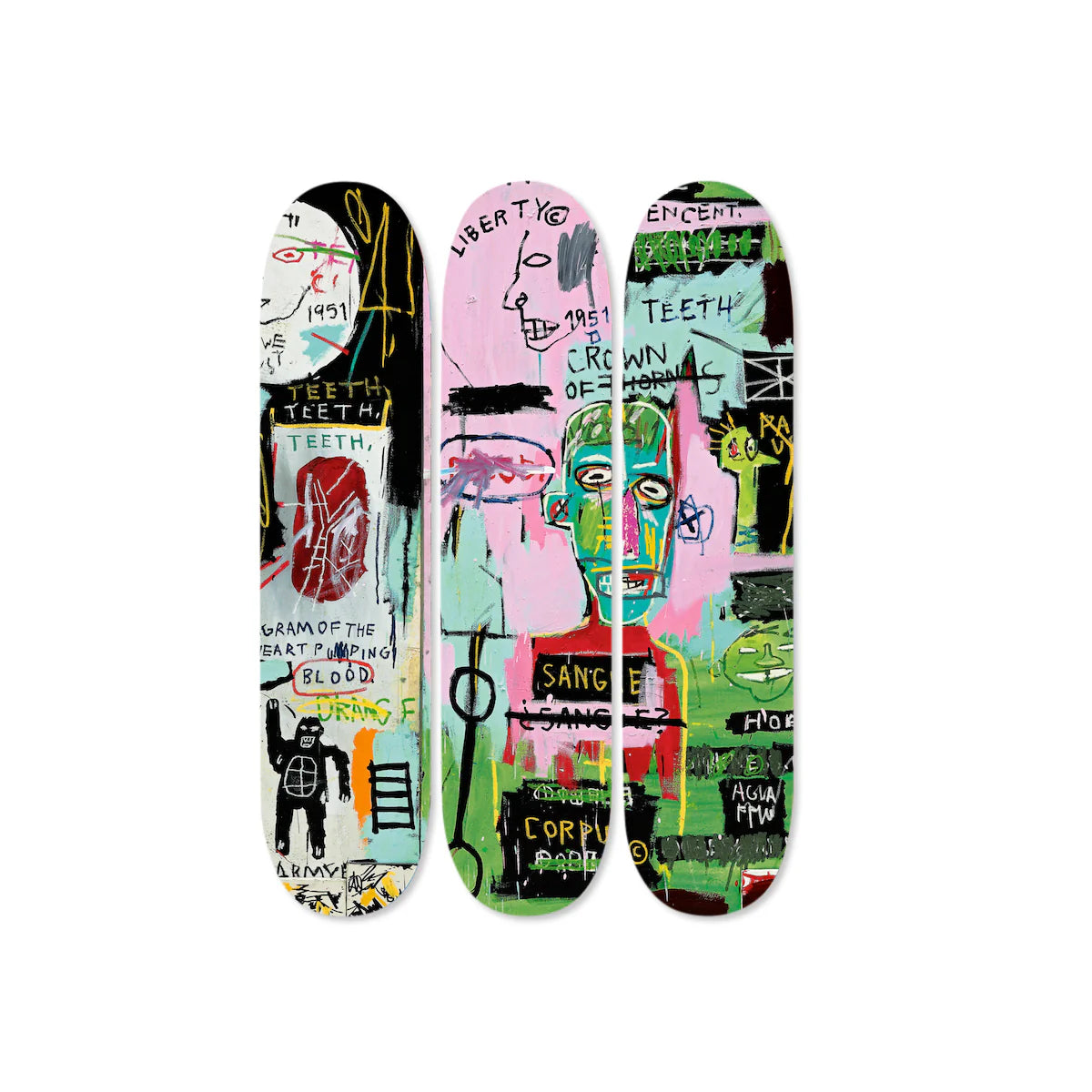 Jean-Michel Basquiat In Italian Skateboard Triptych from The Skateroom
