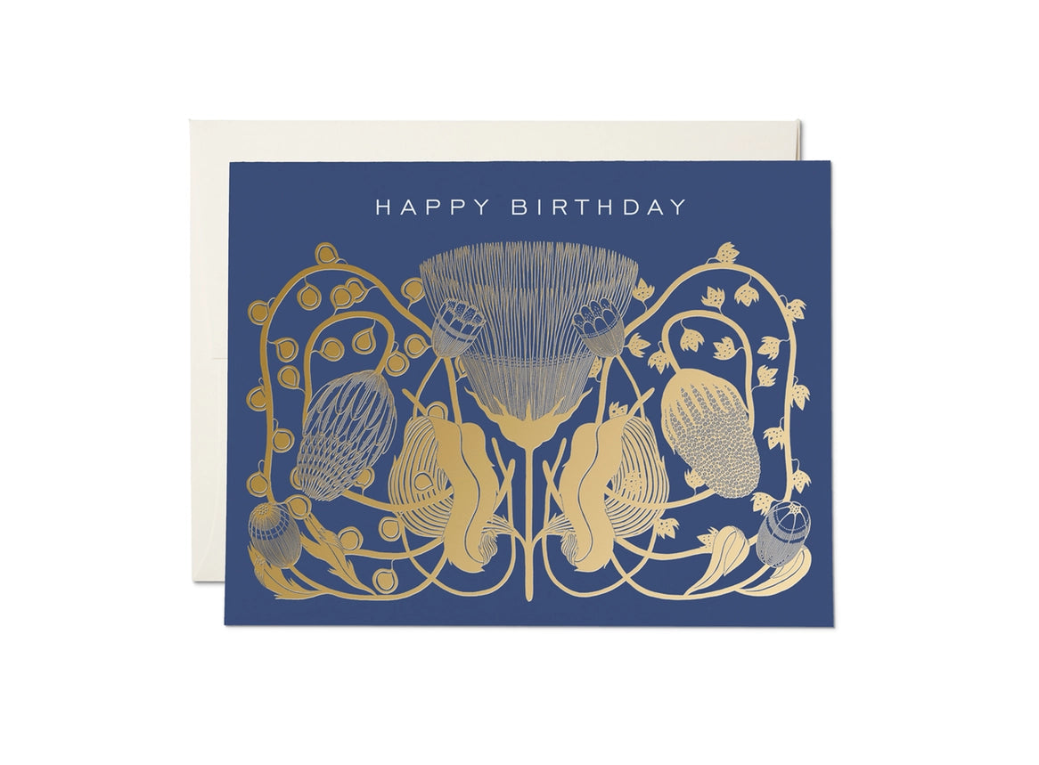 Cobalt Birthday Greeting Card