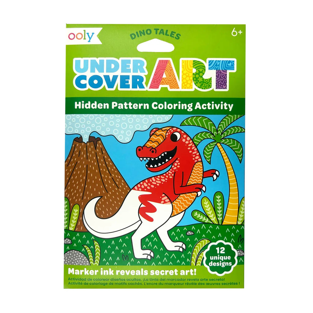 Dino Tales-Undercover Art Hidden Pattern Coloring Activity Art Cards