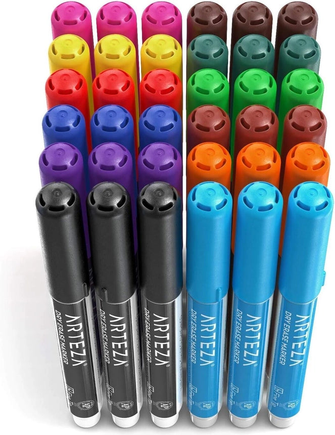 Arteza® Dry Erase Markers Set, Fine Tip - Assorted, 36 Pc.
