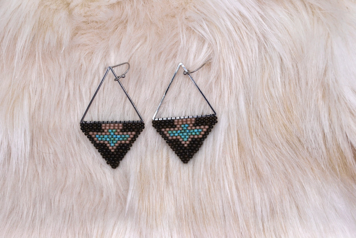 Brown + Turquoise Thunderbird Earrings