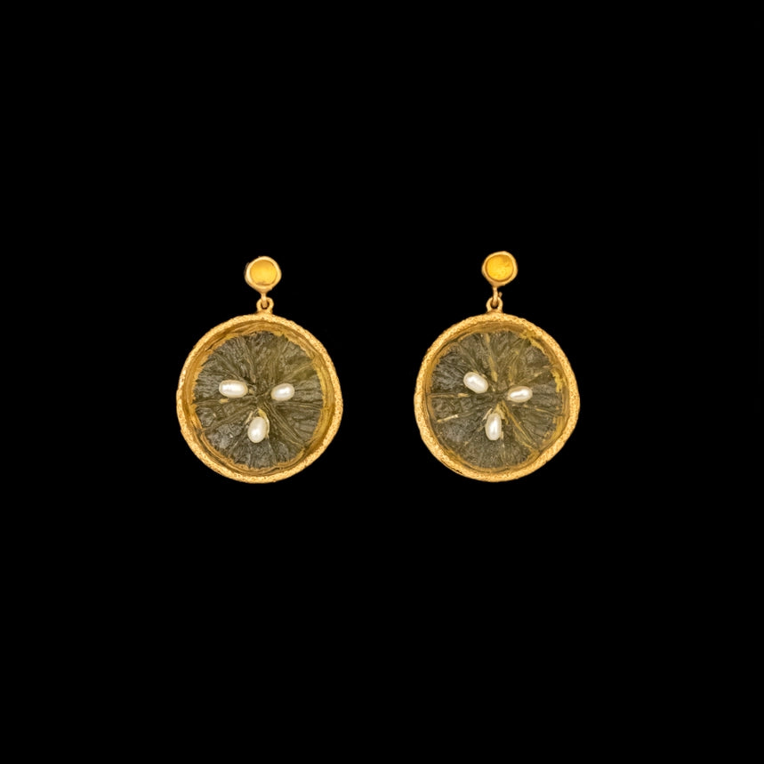 Michael Michaud Citrus Lemon Post Earrings