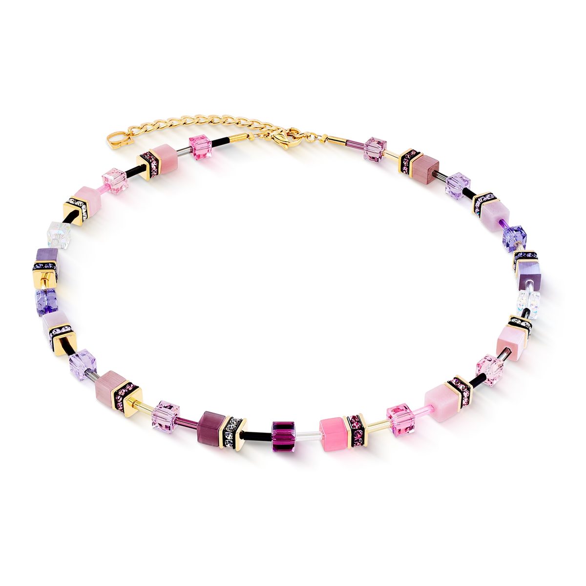 Coeur De Lion GeoCUBE® Iconic  Rose + Lilac Necklace