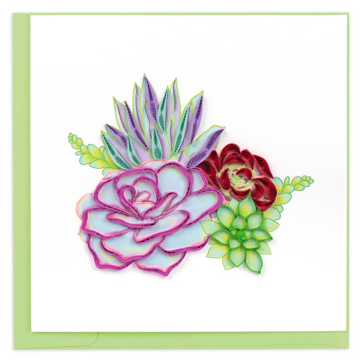 Vibrant Succulents Quilling Card