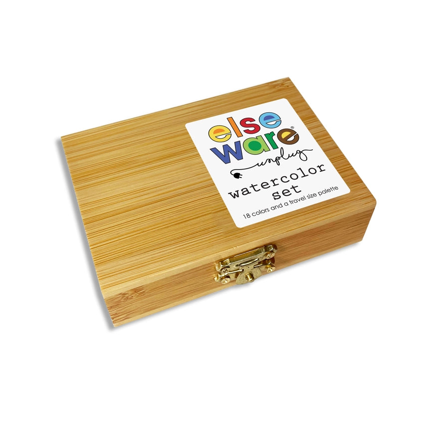 Watercolor Set in Bamboo Box