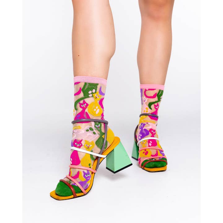Chaussettes transparentes Dopamine Cats