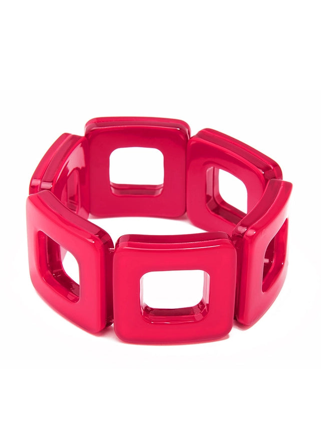 Square Elasticated Resin Pop Bracelet