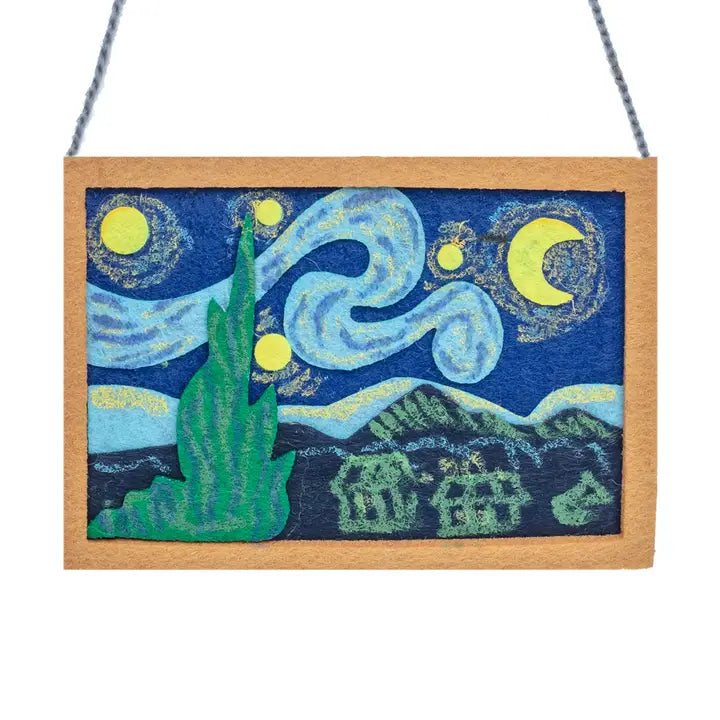Folk Art Starry Night Ornament