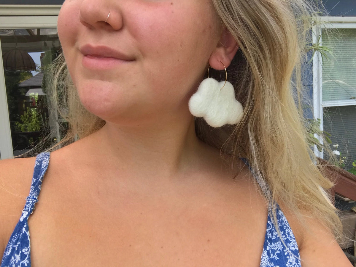 Cloud Felted Earrings