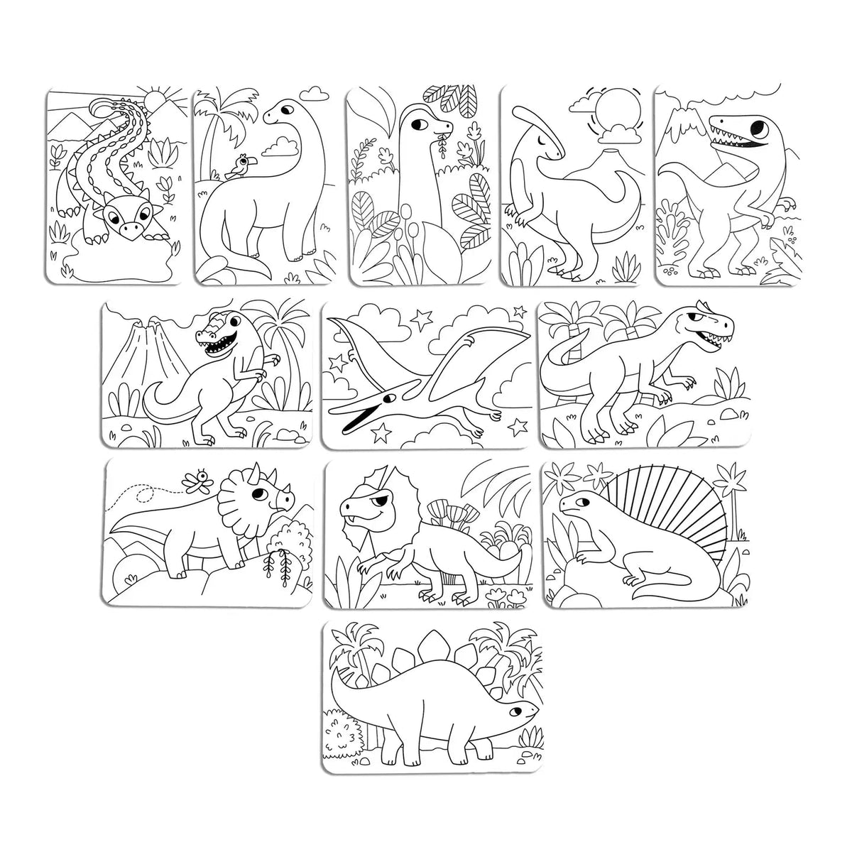 Dino Tales-Undercover Art Hidden Pattern Coloring Activity Art Cards