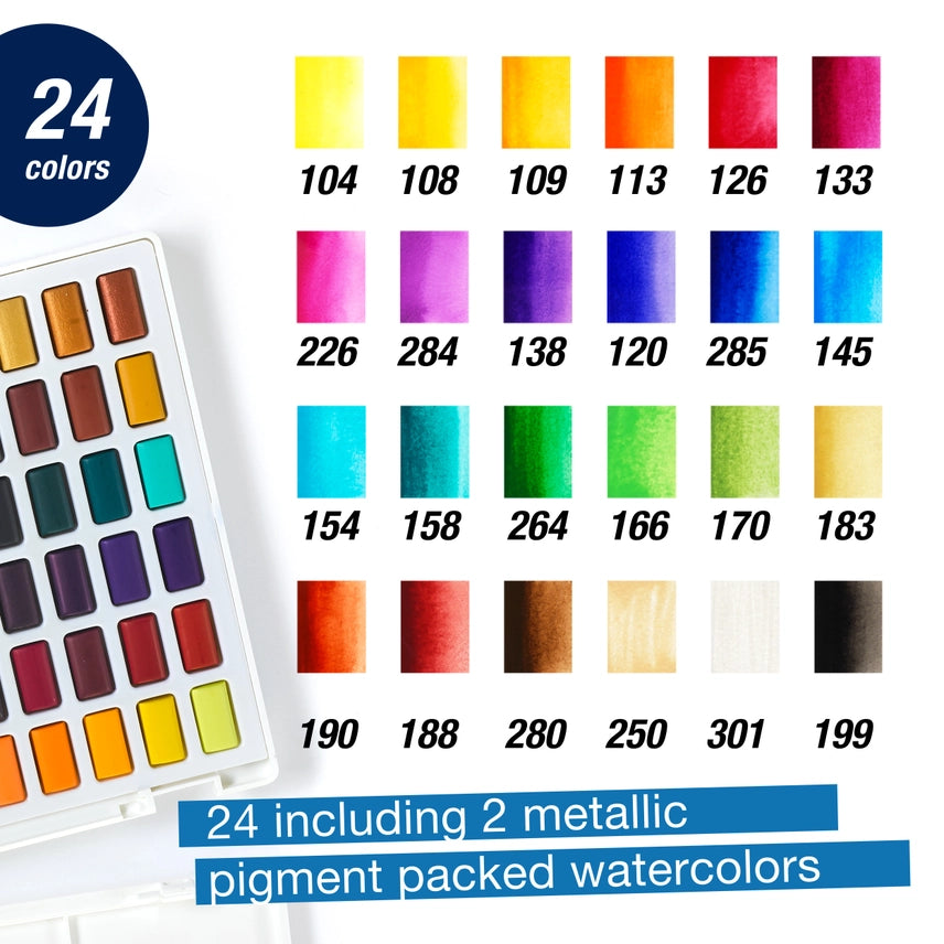 Watercolors Pan Set of 24 Watercolor Paints For Artists