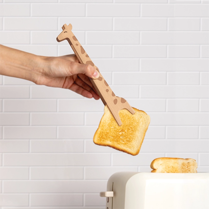 Jerry Giraffe Multipurpose Wooden Tongs