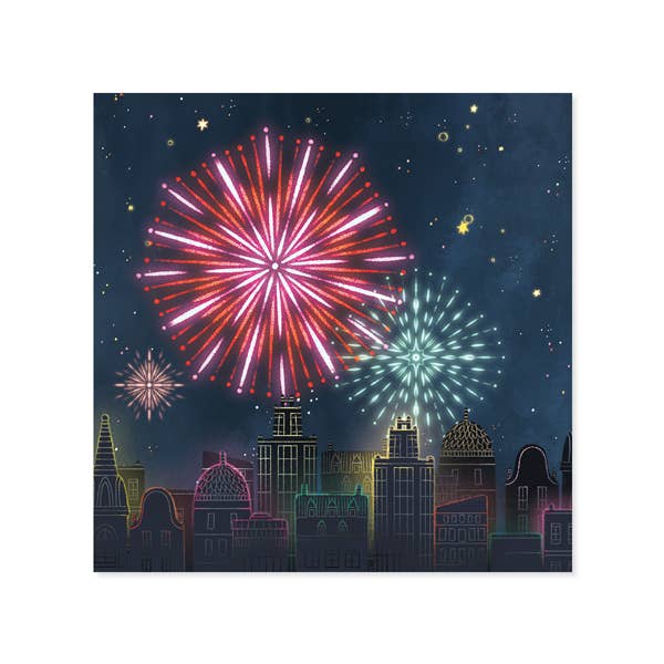 Glowing Fireworks Everyday Pop Up Card