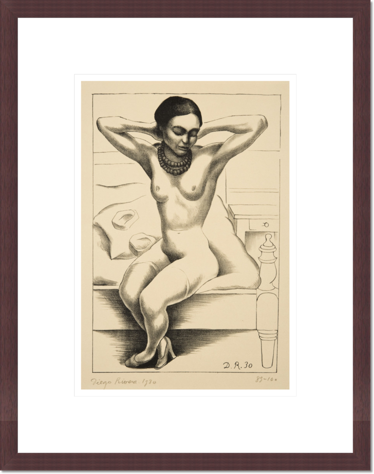 Diego Rivera &quot;Desnuda sentada con brazos en alto (Frida Kahlo) (Seated nude with raised arms)&quot; Made-to-Order Print