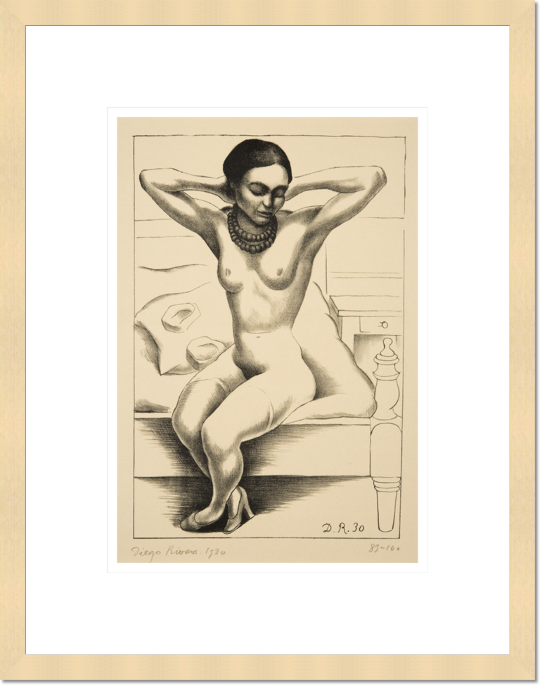 Diego Rivera &quot;Desnuda sentada con brazos en alto (Frida Kahlo) (Seated nude with raised arms)&quot; Made-to-Order Print