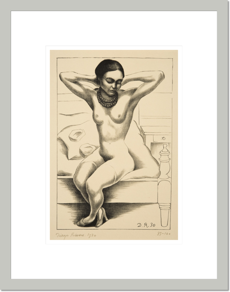 Diego Rivera &quot;Desnuda sentada con brazos en alto (Frida Kahlo) (Seated nude with raised arms)&quot; Made-to-Order Print