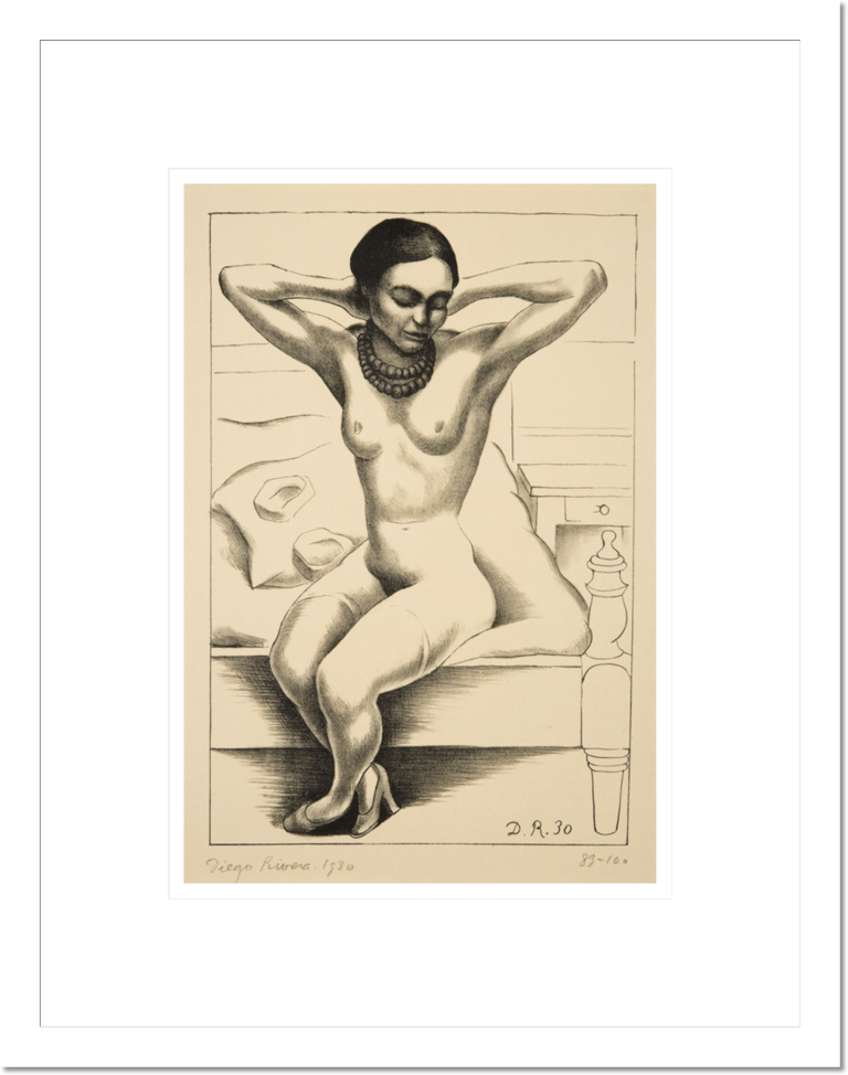 Diego Rivera &quot;Desnuda sentada con brazos en alto (Frida Kahlo) (Seated nude with raised arms)&quot; Made-to-Order Print