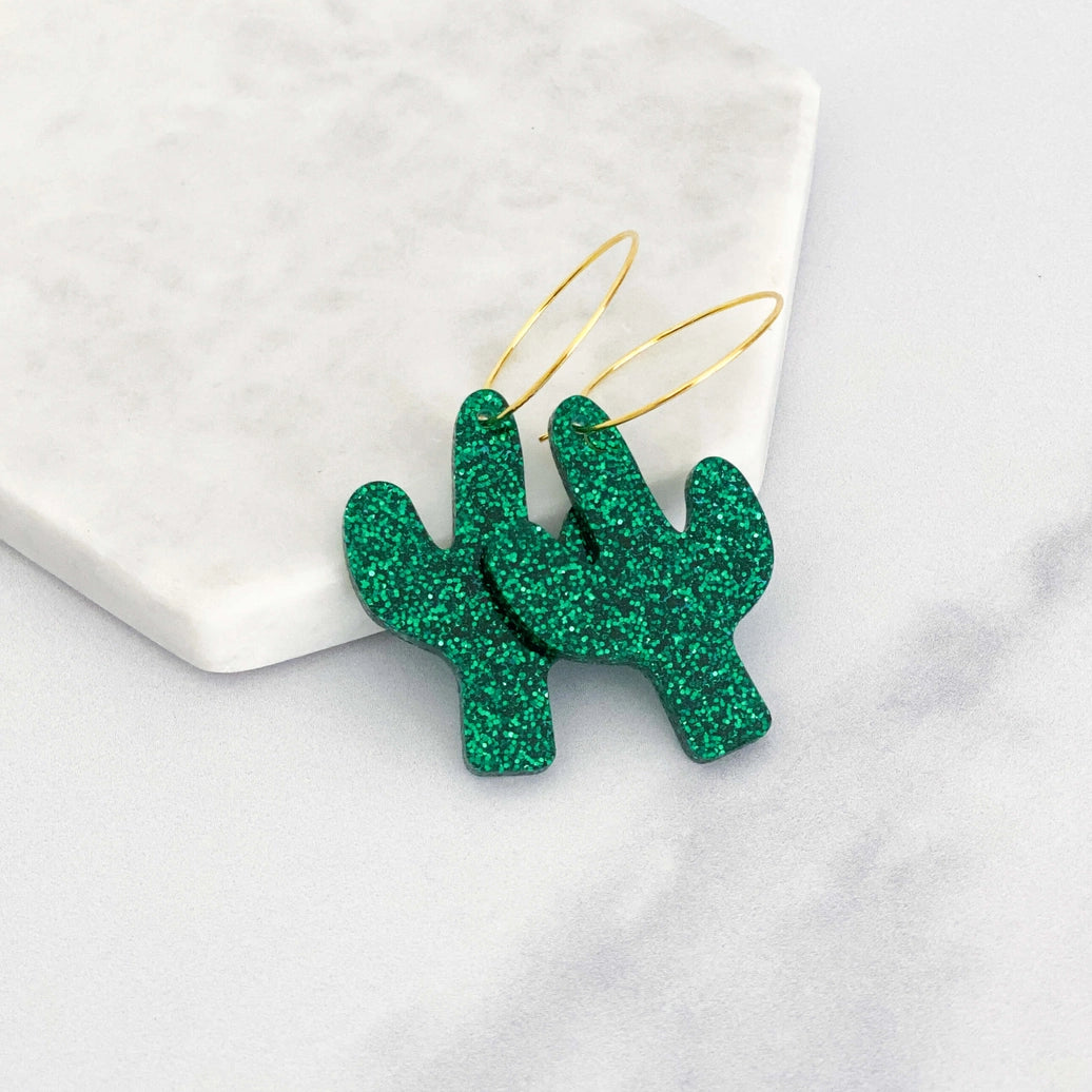 Classic Cactus Hoop Earrings