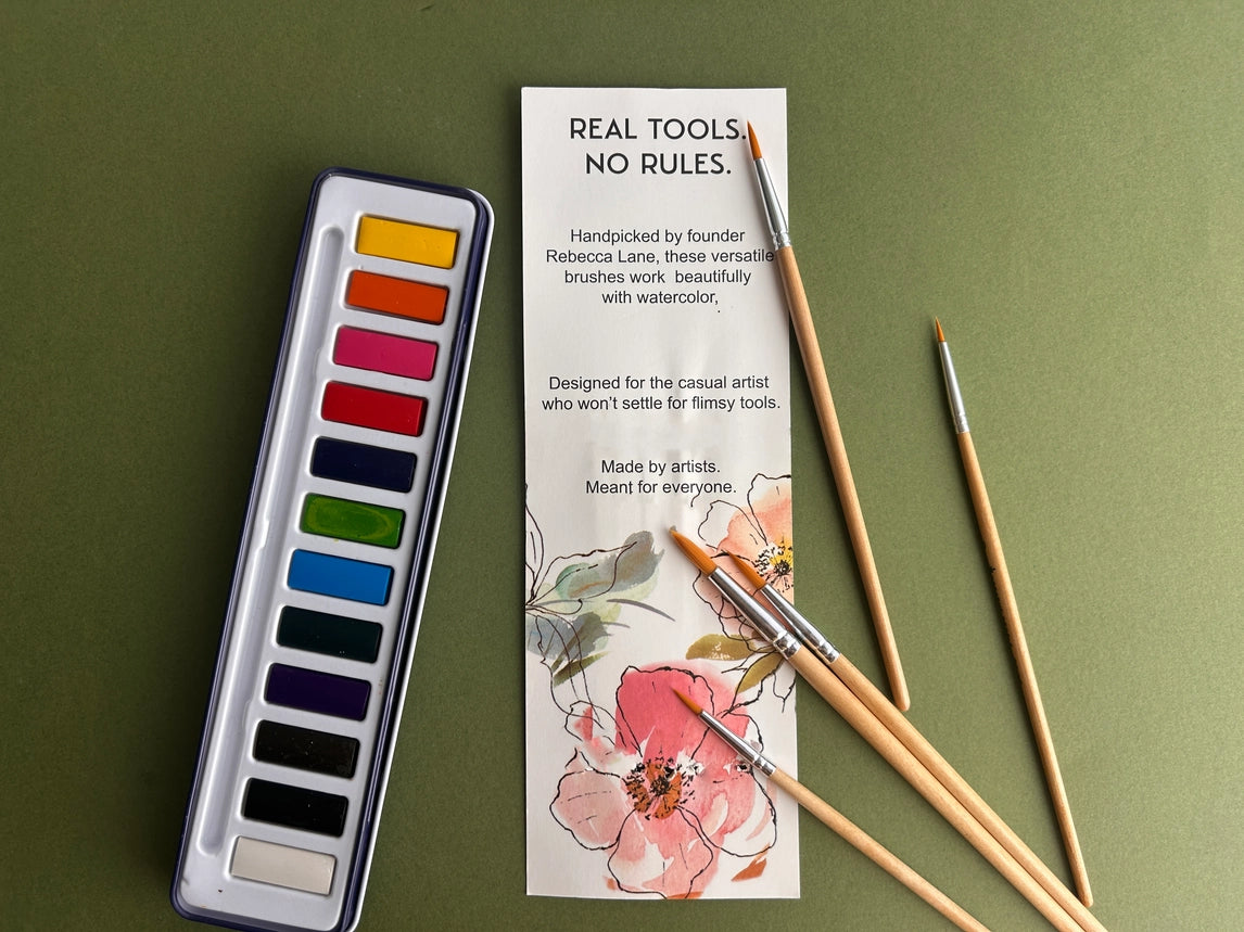 5 Piece Round Watercolor Brush Set