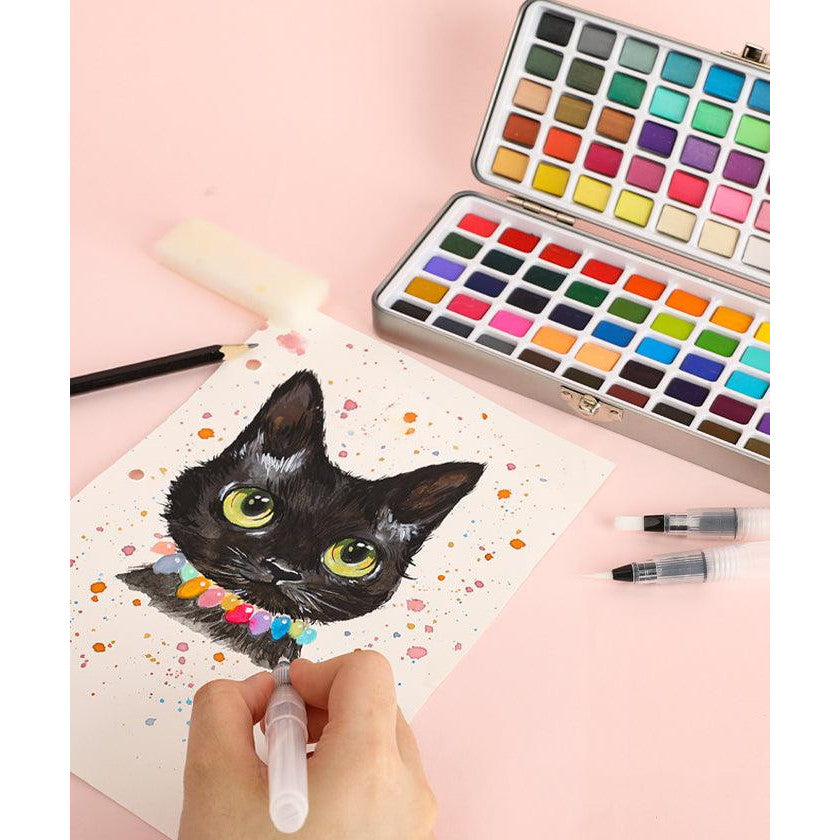 Watercolor Set of 100 with Brush