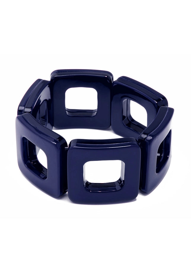 Square Elasticated Resin Pop Bracelet
