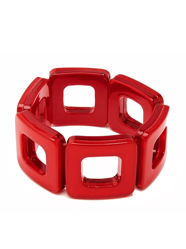 Square Elasticated Resin Pop Bracelet