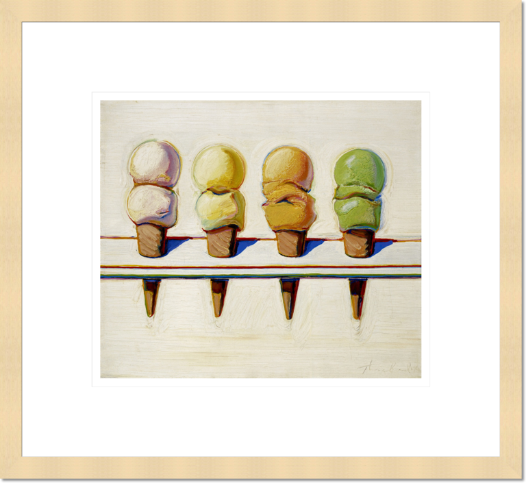 Wayne Thiebaud &quot;Four Ice Cream Cones&quot; Made-to-Order  Print