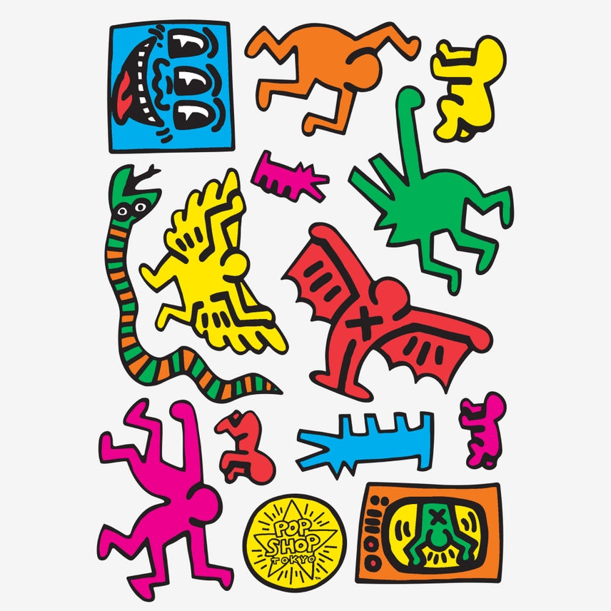 Pop Shop Tokyo By Keith Haring - Sheet of 15 Kiss-Cut Stickers Pop Shop Tokyo By Keith Haring - Sheet of 15 Kiss-Cut Stickers