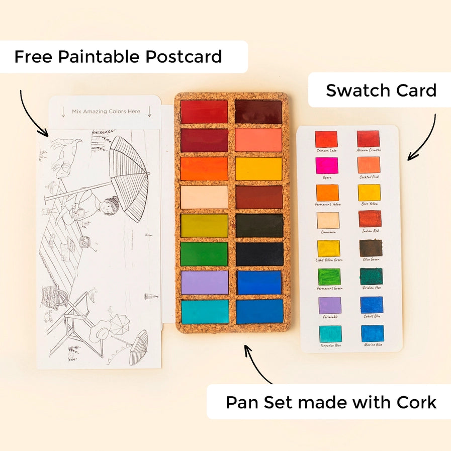 Viviva 16 Spring Pans Watercolor Set
