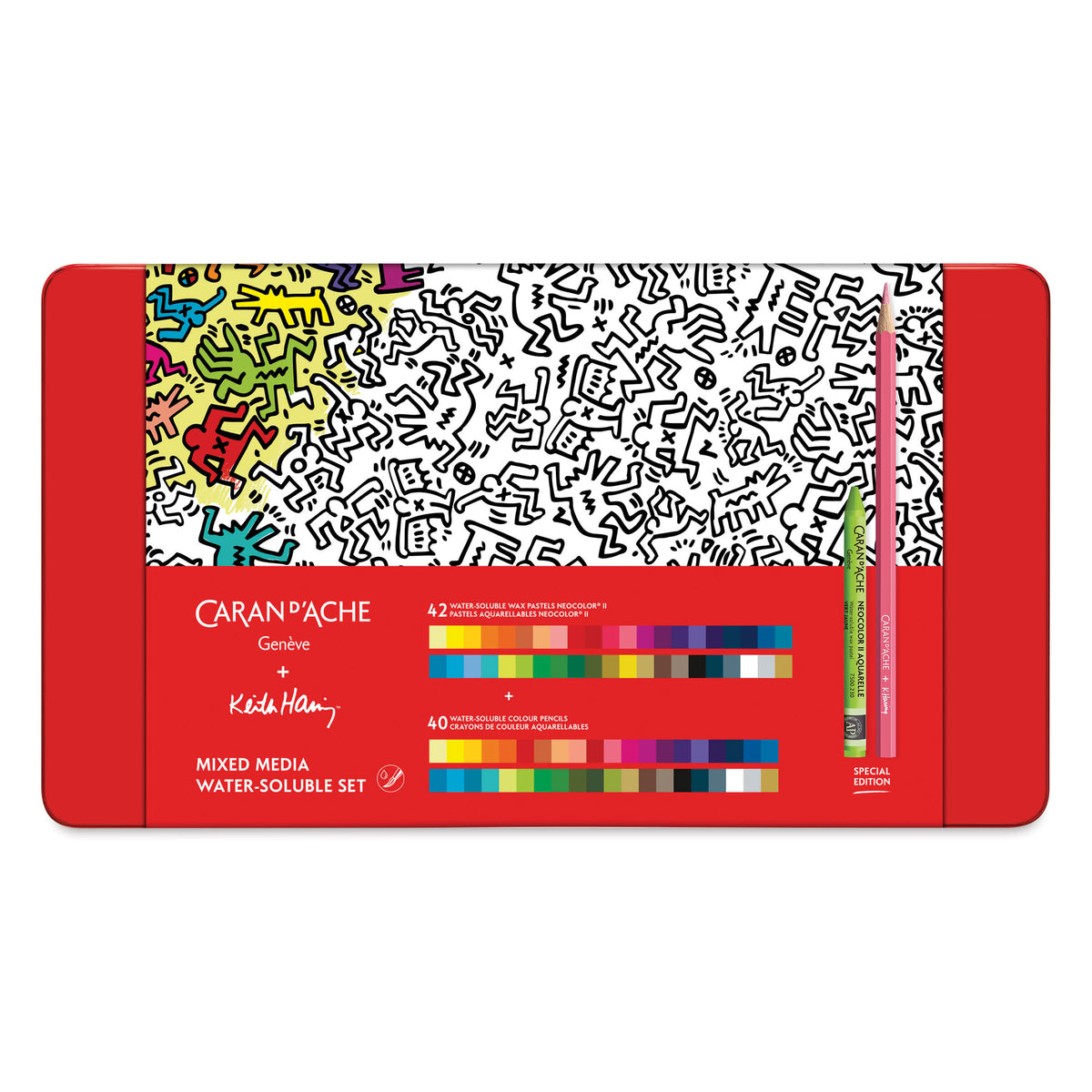 Caran d&#39;Ache Mixed Media Set with Keith Haring