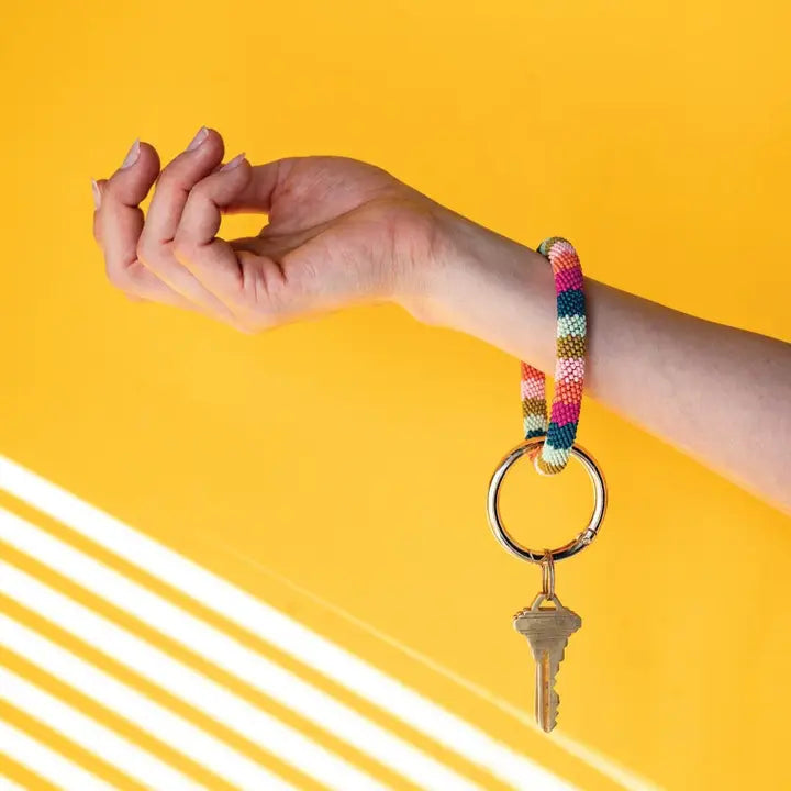 Chloe Stripe Rainbow Key Ring