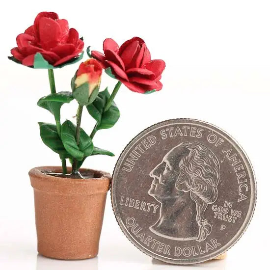 Miniature Pot of Red Roses