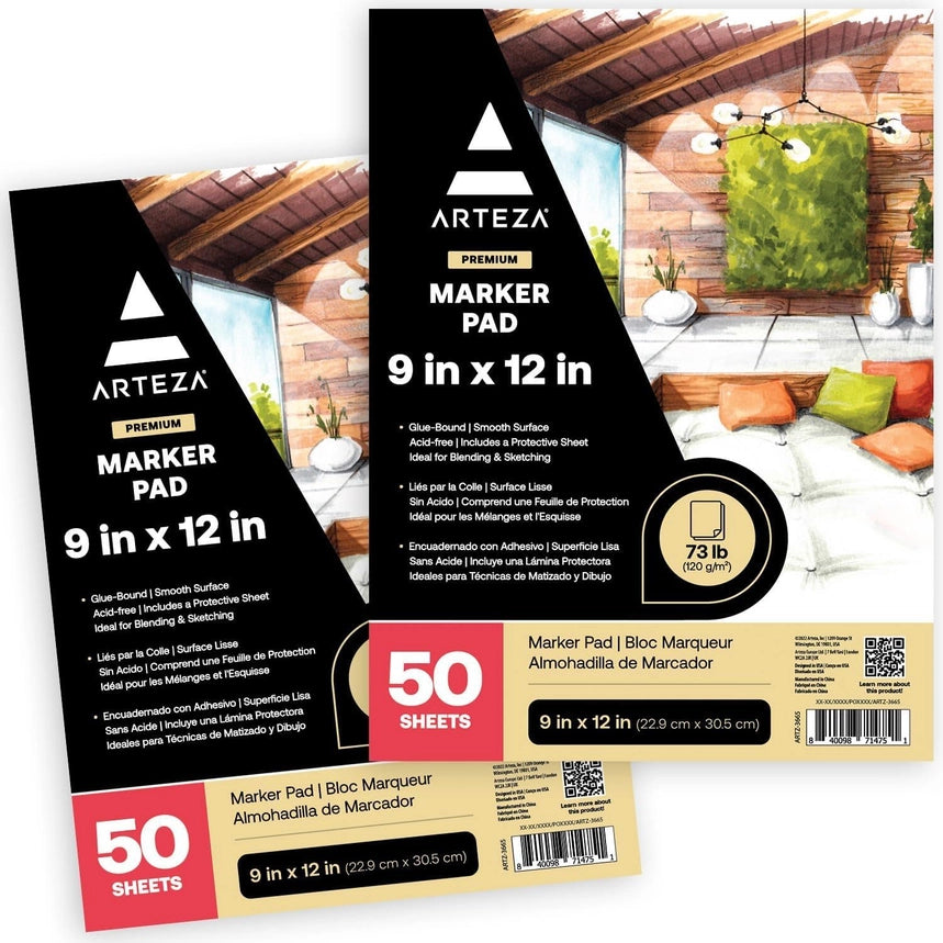 Arteza® Marker Paper Pad 2-Pack, 9" X 12"