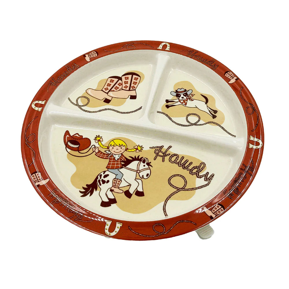 Howdy Cowgirl Kids Divided Plate