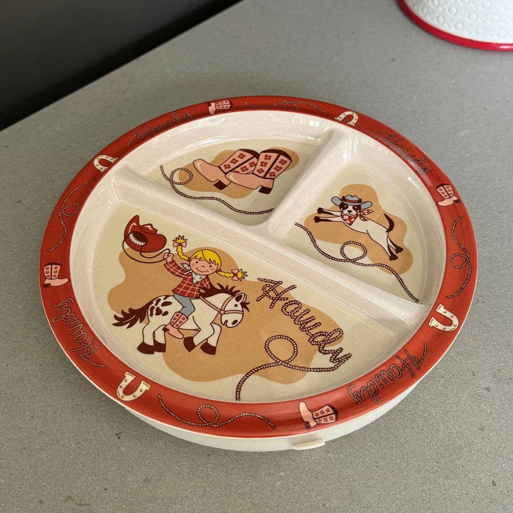 Howdy Cowgirl Kids Divided Plate