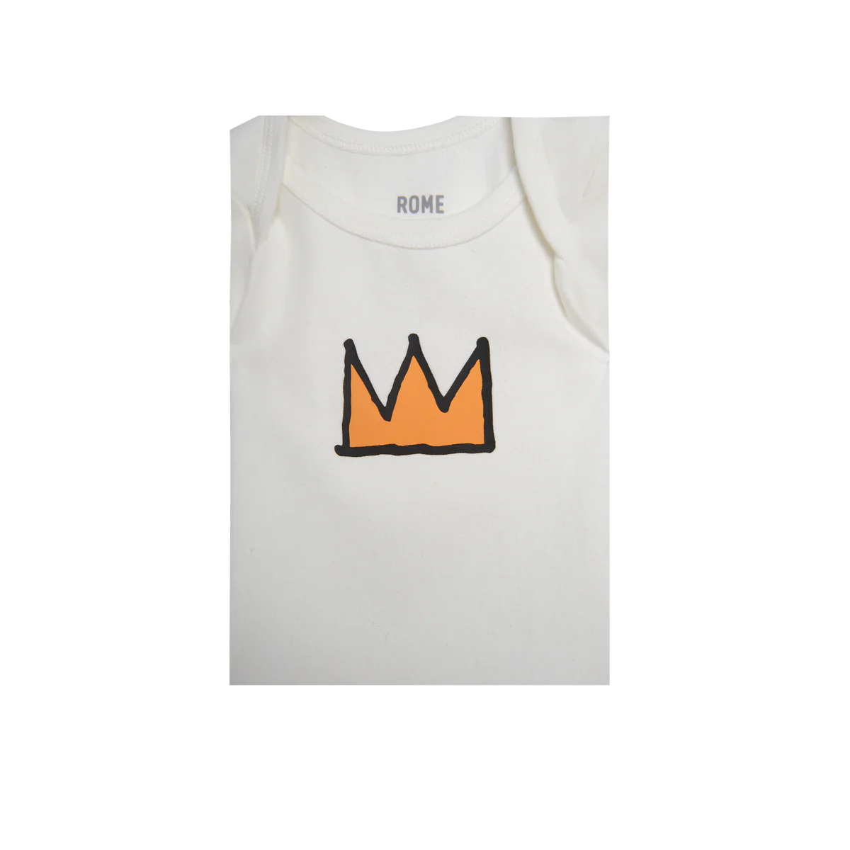 Basquiat Crown Onesie, Ivory