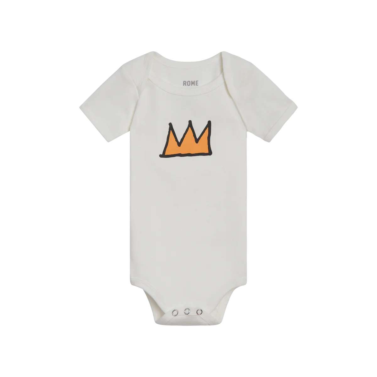 Basquiat Crown Onesie, Ivory