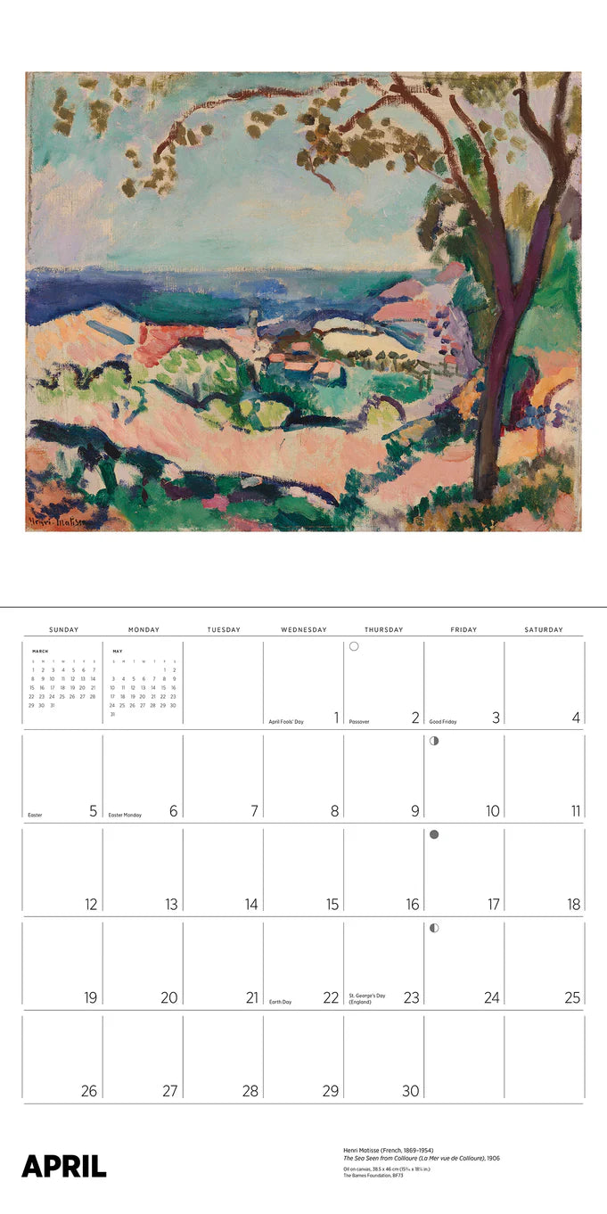 Calendrier mural Henri Matisse 2026