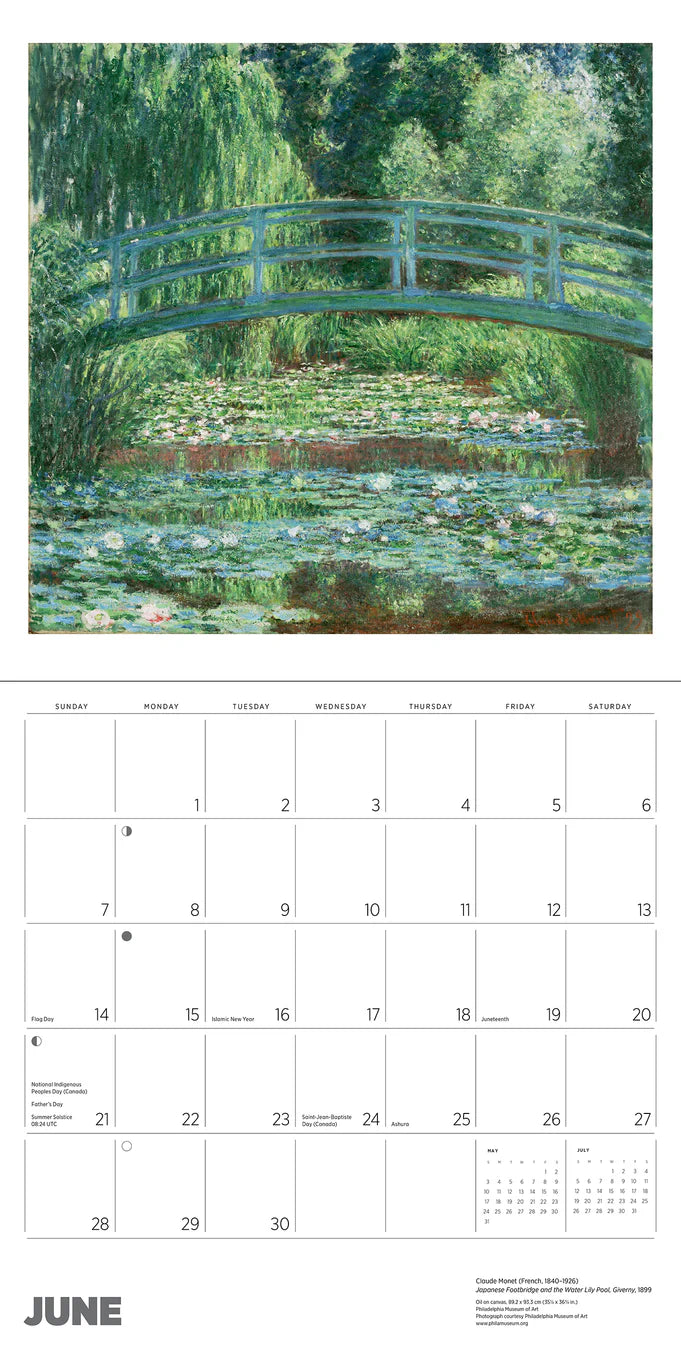 Calendrier mural Claude Monet 2026