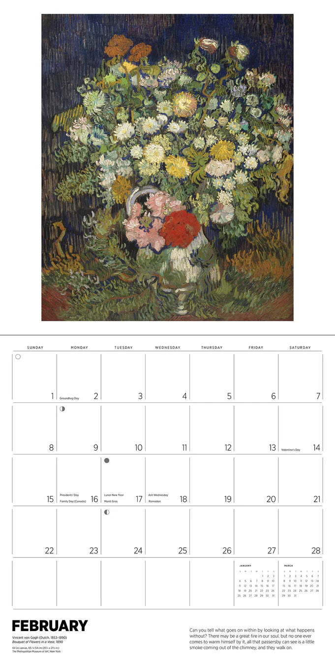 Vincent Van Gogh 2026 Wall Calendar