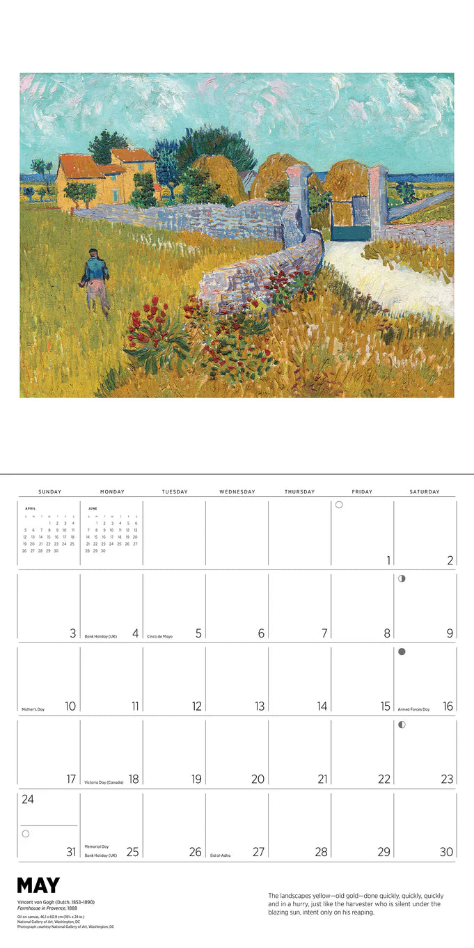 Vincent Van Gogh 2026 Wall Calendar