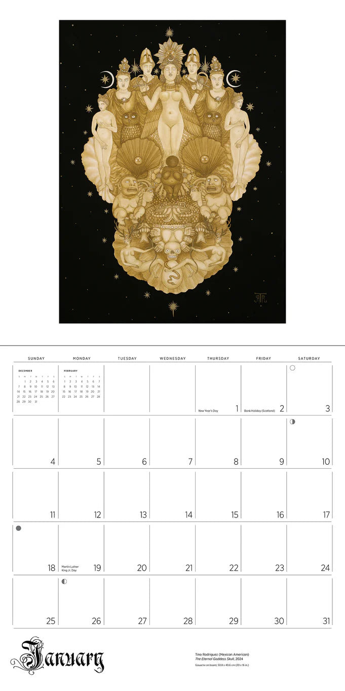 Calendrier mural 2026 : Jour des Morts : Les peintures de crânes de Tino Rodriguez et Virgo Paraiso