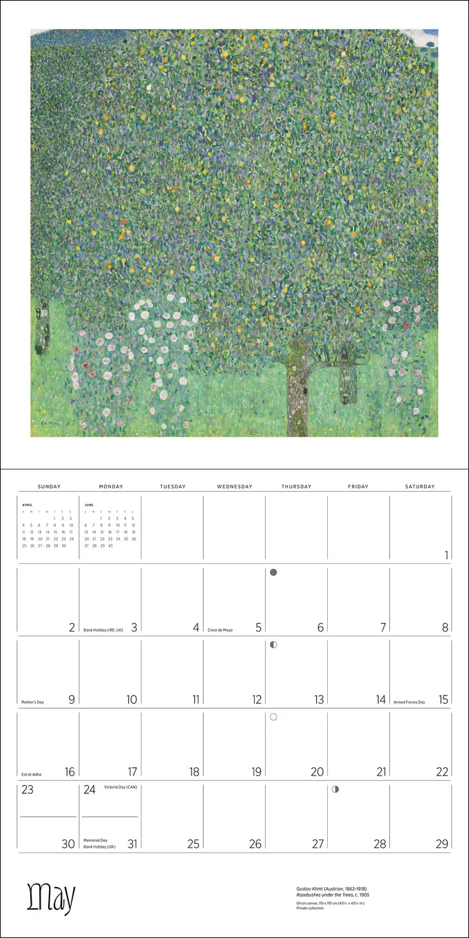 Calendrier mural Gustav Klimt 2026