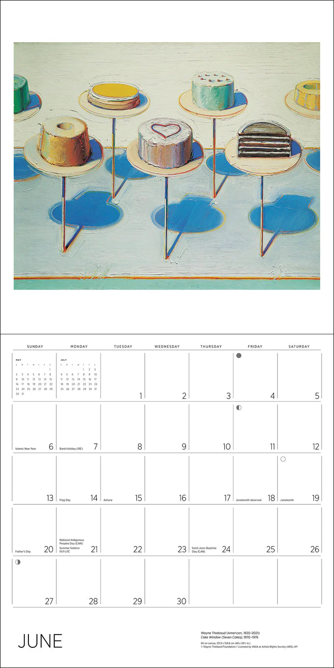 Calendrier mural 2026 de Wayne Thiebaud