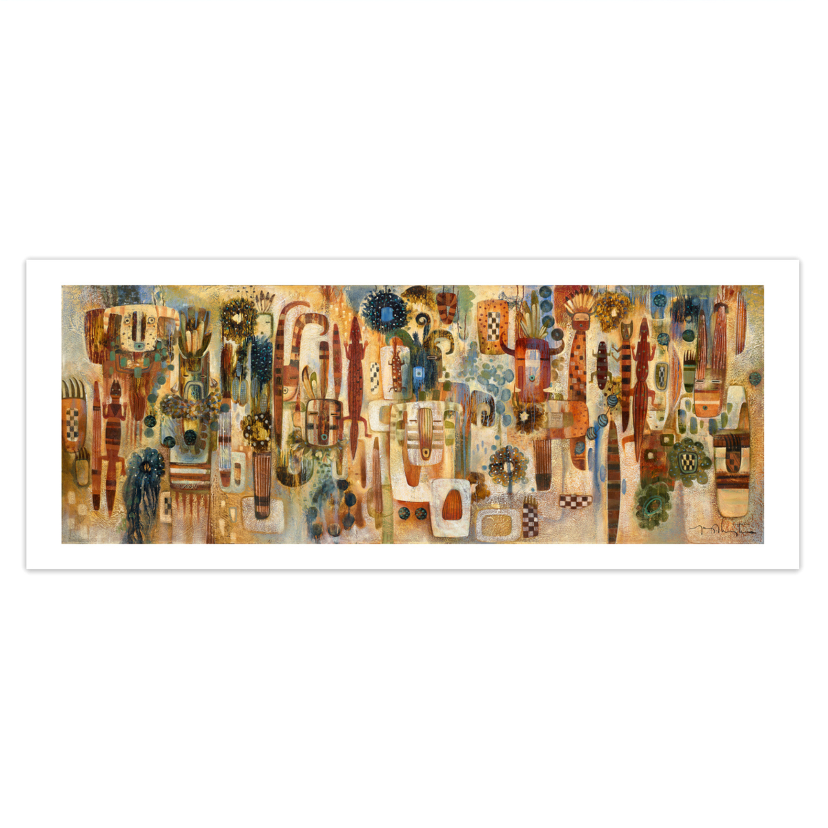 Tony Abeyta " Celebration from the Underworld" Panoramic 5x11" Postcard