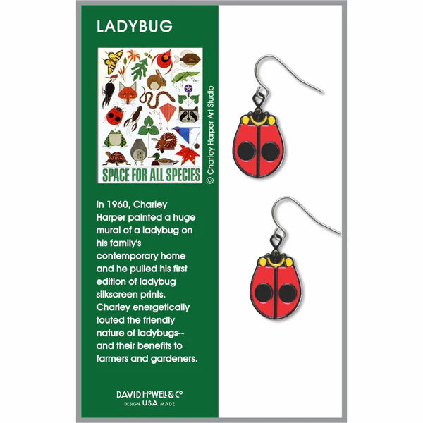 Charley Harper Ladybug Earrings