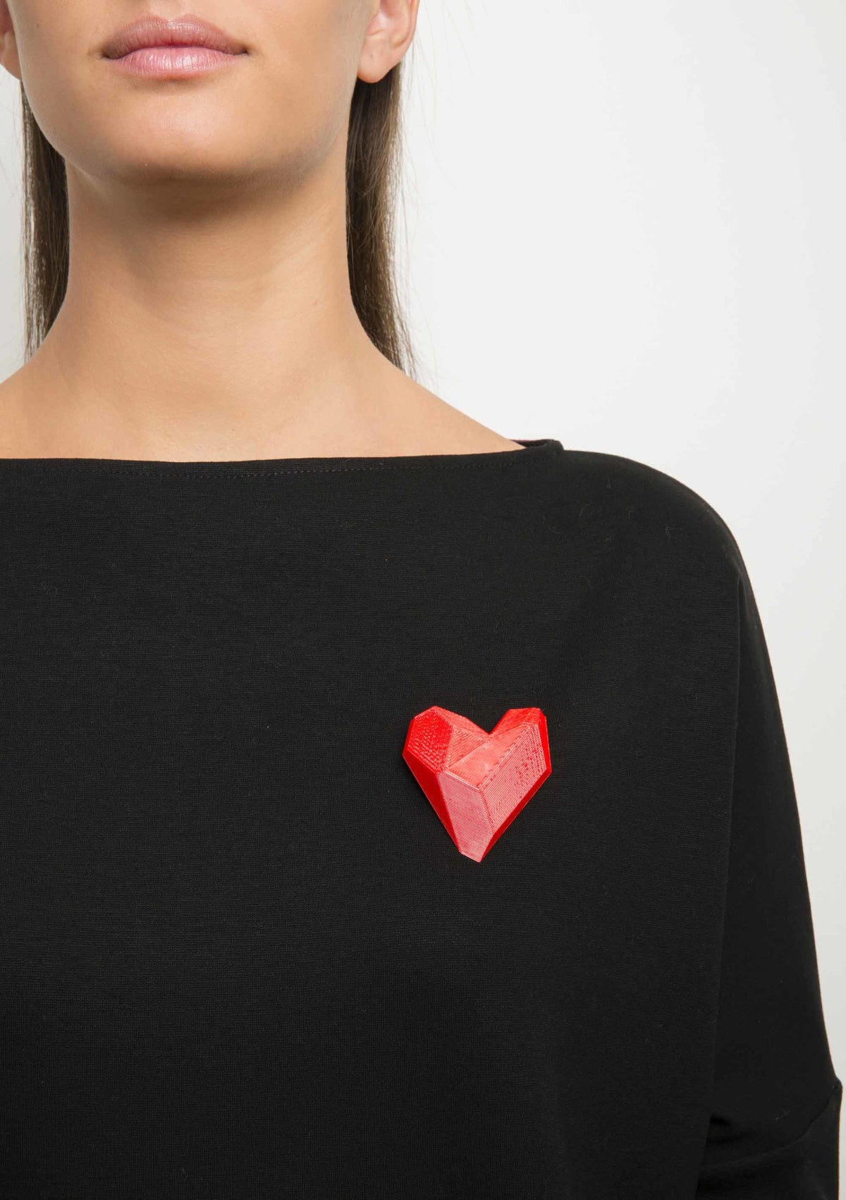 Sculptural Heart Brooch
